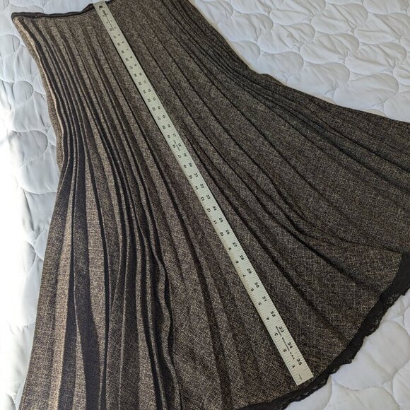 VINTAGE e-col-o-gie accordion pleated maxi skirt sequins and lace EUC 14 - Picture 6 of 9